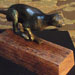 Texas artist sculptor Ken Arthur - Running Cheetah - Solid Cast Bronze with Wood Base