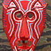 Texas artist sculptor Ken Arthur - Ziba Mask Tanzania - Painted Steel