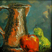 Texas painter Ken Arthur Still Life Copper Vase Acrylic on Canvas painting