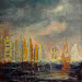 Texas painter artist Ken Arthur - New York Cityscape - Mixed Media on Canvas