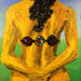 Texas painter artist Ken Arthur - Half Dressed Figure #4 - Mixed media on Board