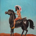 Texas painter artist Ken Arthur - Bridal Veil - Comanche Warrior Painting - Acrylic on Board painting
