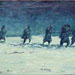 Texas painter artist Ken Arthur - Soldiers in Snow Painting- Oil on Canvas painting