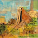 Texas painter artist Ken Arthur - Chapel of the Holy Cross Arizona - Arizona Mixed Media on Paper