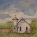 Texas painter artist Ken Arthur - Frankford Church Dallas, Texas - Mixed Media on Paper